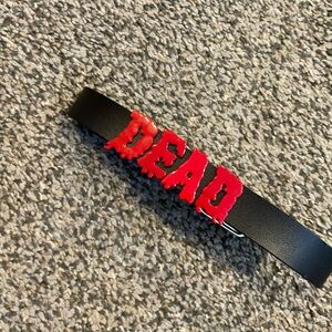 Black choker with Red 'DEAD' Design